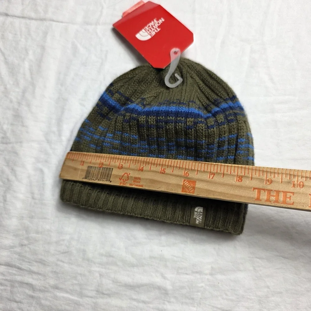 the north face beanie blue green